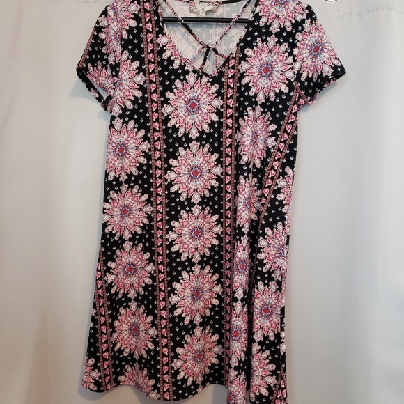 Mandala Pattern Pink Rose Dress - Picture 5 of 6